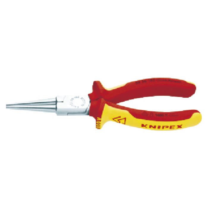 (T)KNIPEX 絶縁1000Vロングノーズプライヤー　先端丸型　160mm 8356481
