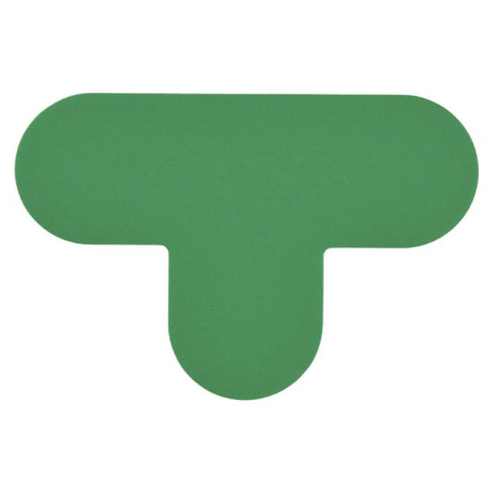 (T)緑十字 路面表示ステッカー　T型　緑　100×150mm　10枚組　PVC 403021