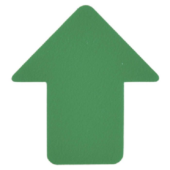 (T)緑十字 路面表示ステッカー　矢印型　緑　76×70mm　10枚組　PVC 403041