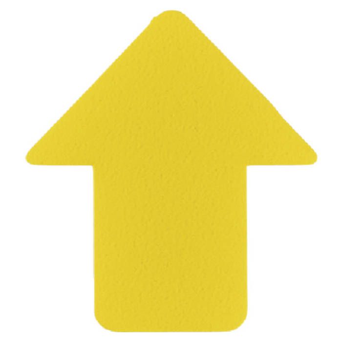 (T)緑十字 路面表示ステッカー　矢印型　黄　76×70mm　10枚組　PVC 403042