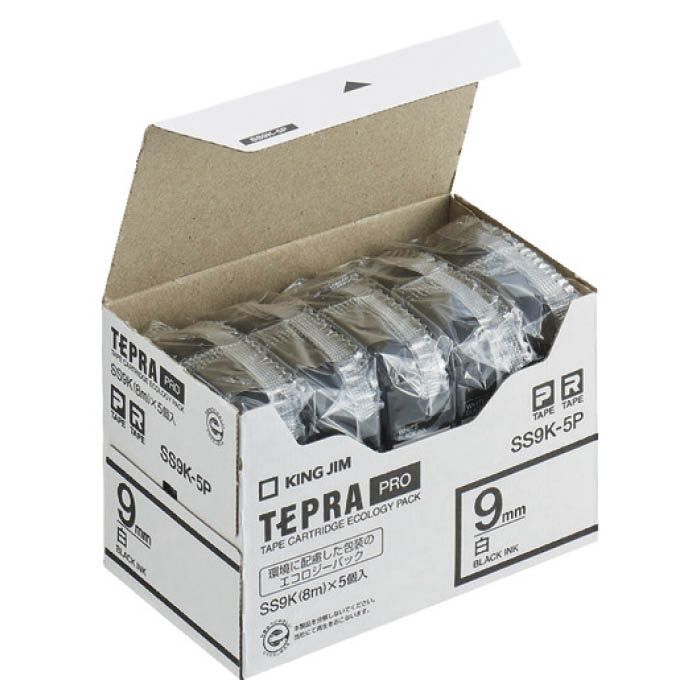(T)キングジム テプラPROテープカートリッジ　テープ色:白　文字色:黒 SS9K5P