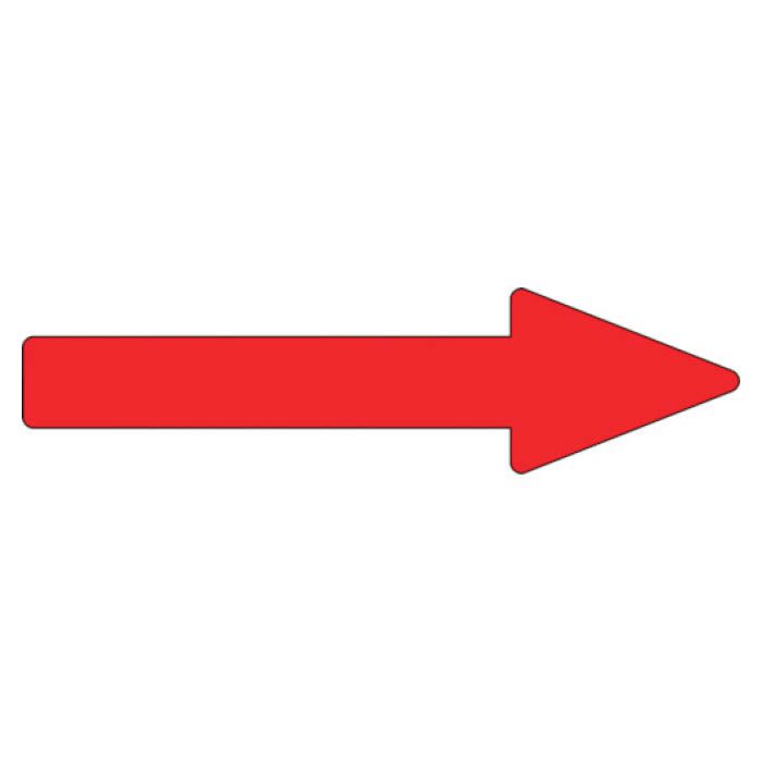 (T)緑十字 配管方向表示ステッカー　→赤矢印　55×200mm　10枚組　アルミ 193141