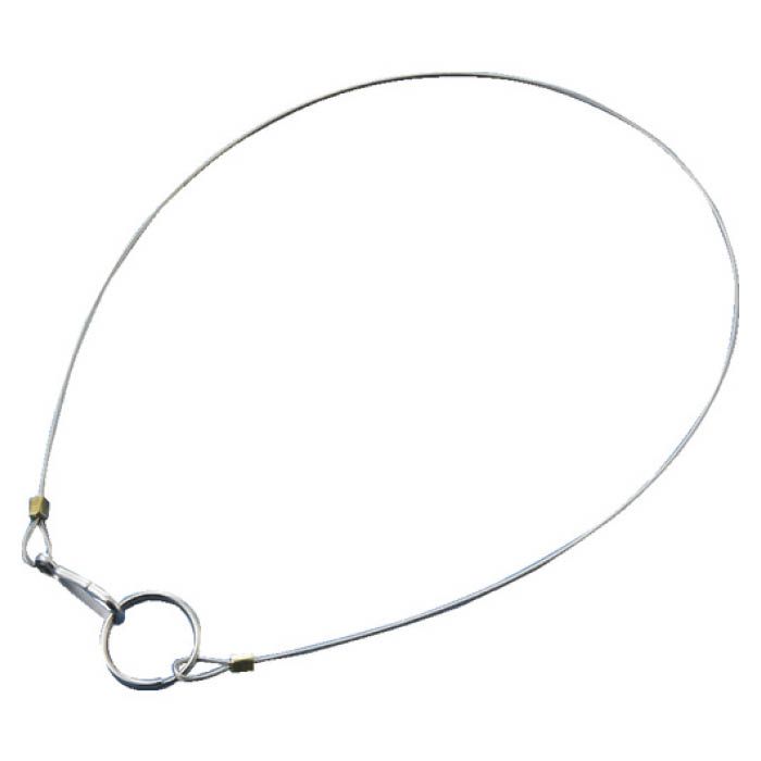 (T)緑十字 ワイヤロープ(フック+リング付)　0.8Φ×400　10本組　SUS製 308043