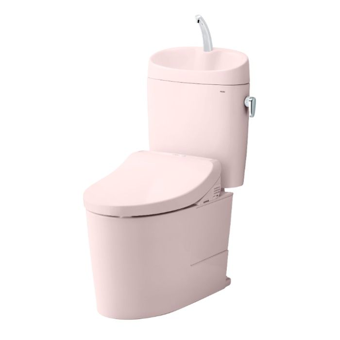 TOTO EX新設手洗有・ウォシュレットKM42セット　パステルピンク CS400B/SH401BA/KM42/SR2