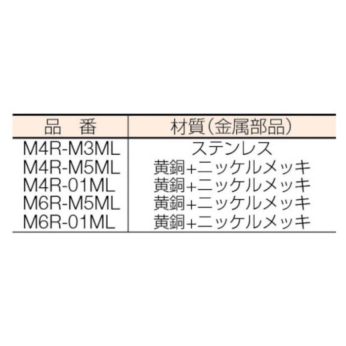 (T)チヨダ ミニメイルエルボ　6mm・R1/8 M6R01MLの説明画像2