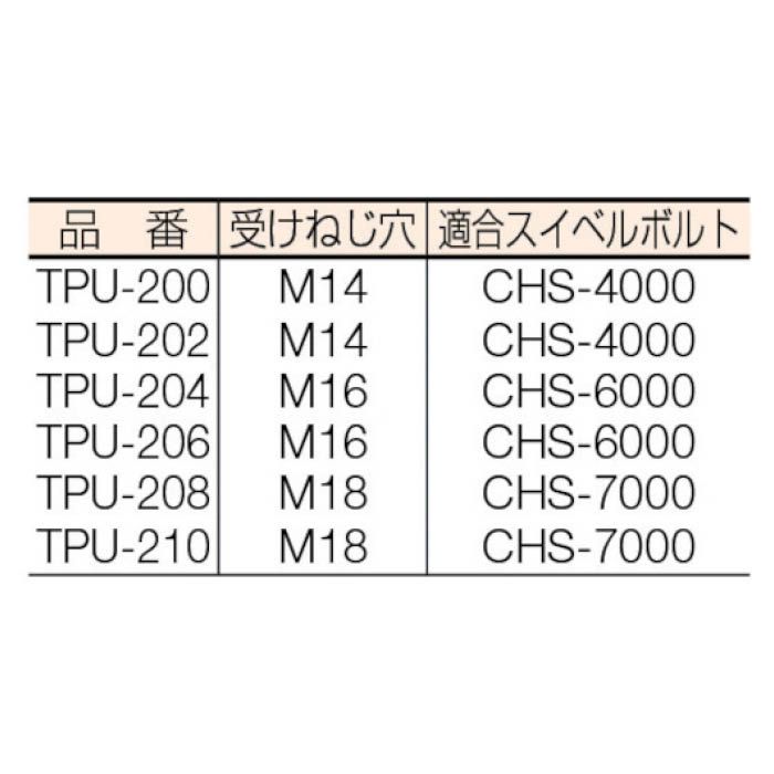 (T)スーパーツール ねじ穴付Uクランプ(M16用)　全長:150mm TPU206の説明画像2