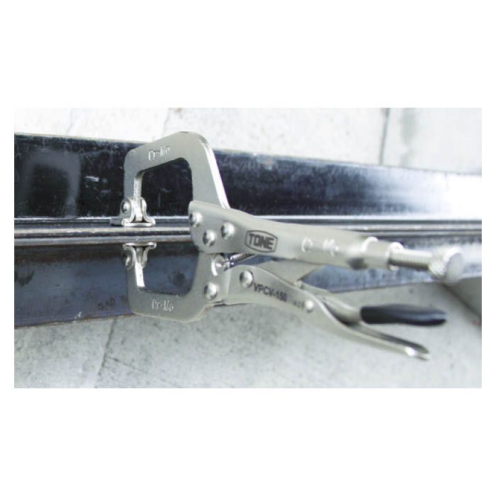 (T)TONE グリッププライヤ　C型スイベル180mm VPCV150の説明画像2