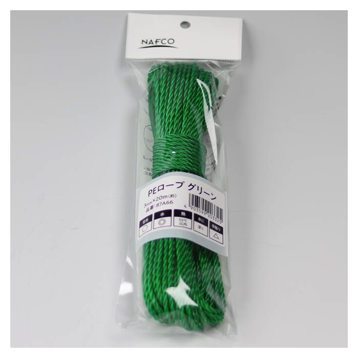 TRUSCO(トラスコ) PEグリーンロープ 緑 3mm×10m 3つ打タイプ R-310PEG × 100巻