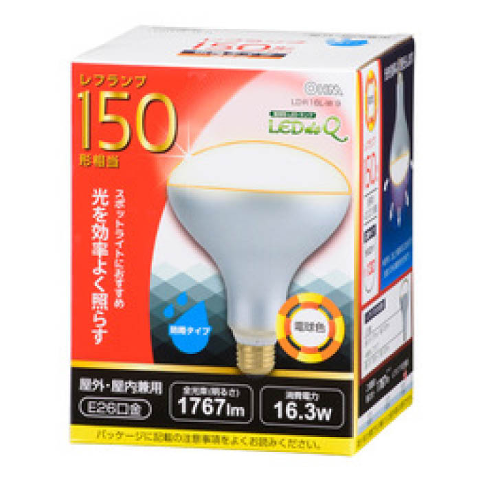 オーム電機 LED電球 レフ　E26　16W　L色　 LDR16L-W 9