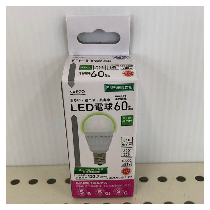 LED電球PS球60W型N色 LDA6N-G-E17 IS52