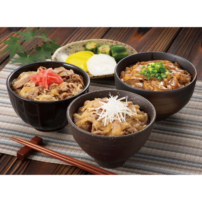 【SK30】【お中元】霧島黒豚・黒毛和牛 ミニ丼の具3種セット-承り締切:2025年7月29日