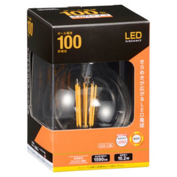 オーム電機 LED電球G型100W形相当クリア LDG10L　C6