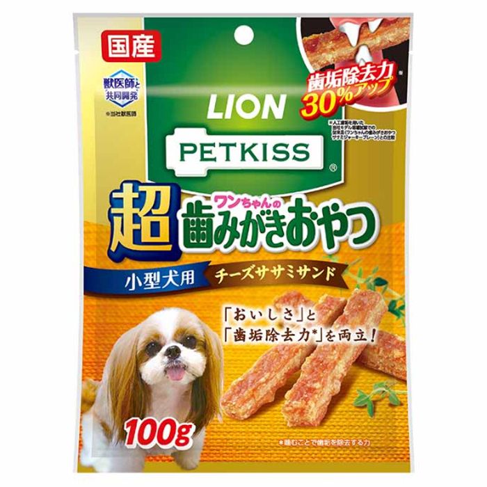 ライオン PETKISS 超歯みがきおやつ小型犬用チーズササミ 100g