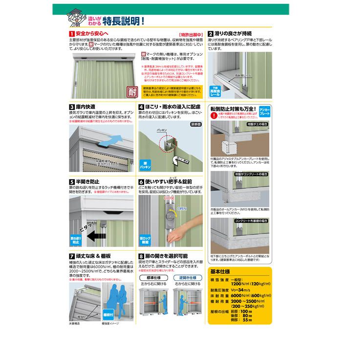 イナバ　FORTA(フォルタ)一般型　FS-2214S　【Bパック】 間口2320mmタイプ(EB)エボニーブラウンの説明画像3
