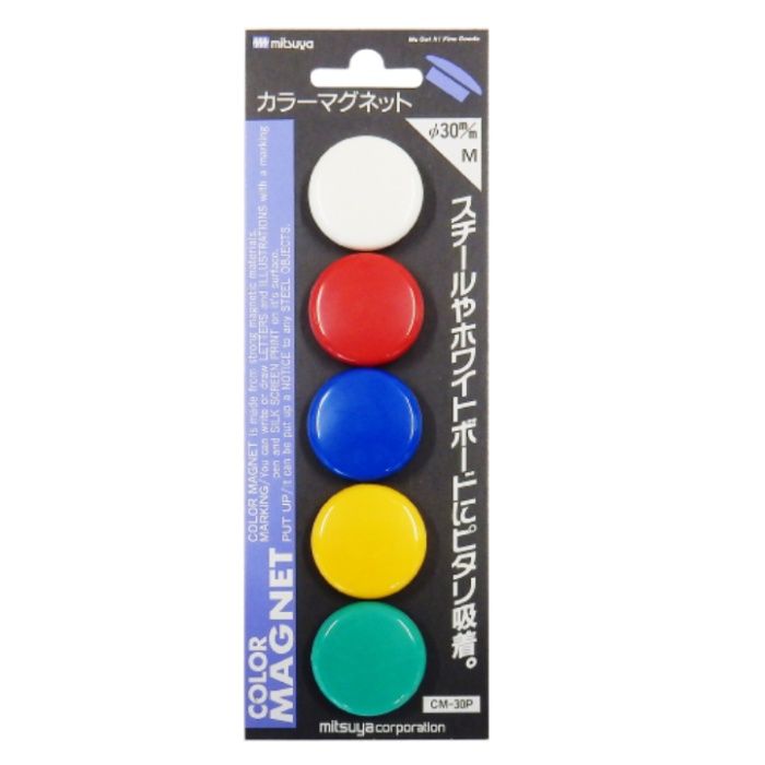 ミツヤ カラーマグネット30mm　混色アソート CMKA-30P