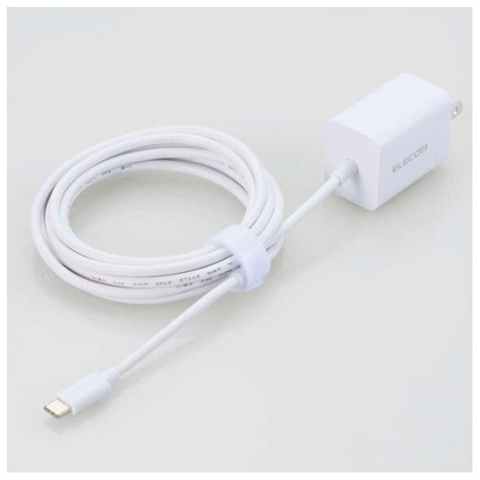 ELECOM USB　Power　Delivery　20W　AC充電器(Cケーブル一体型/2.5m) MPA-ACCP7020WH
