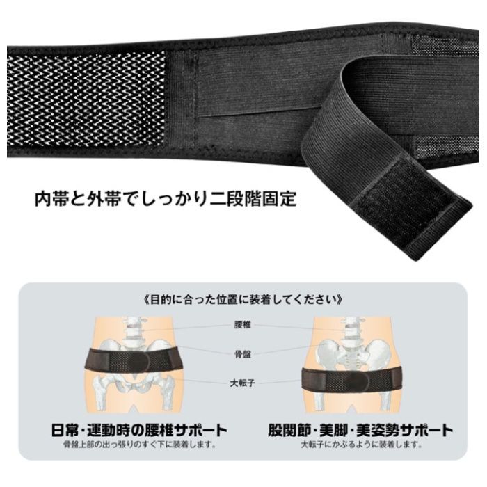La-vie 骨盤二重締めサポーター М 3B-3740の説明画像3