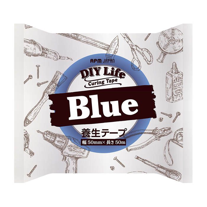 APMジャパン DIYLifeカラー養生テープ　ブルー 幅50mm×長さ20m