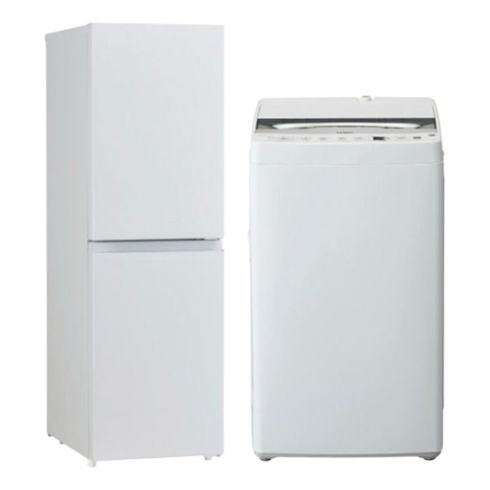 【2点セット】 Haier(ハイアール) 冷蔵庫148L JR-HS15A(W) + 全自動洗濯機6.0kg JW-HS61D(W) 2点セット