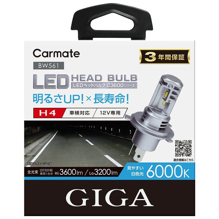 カーメイト LEDヘッドライト BW561 H4