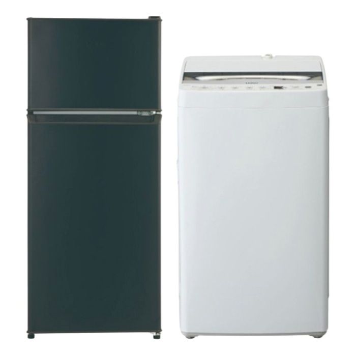 【2点セット】 Haier(ハイアール) 冷蔵庫120L JR-HS12A(K) + 全自動洗濯機6.0kg JW-HS61D(W) 2点セット