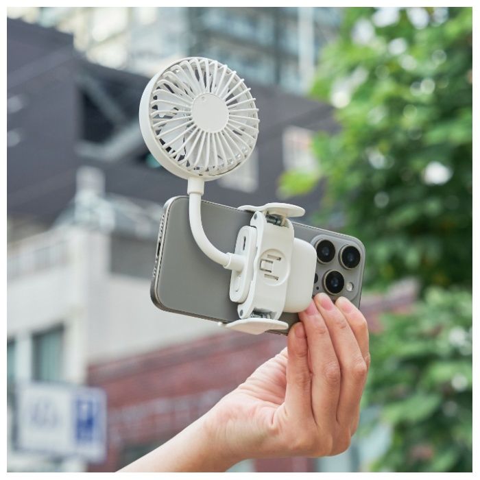スマホも挟める薄型クリップファン LCAF021 LW(カラー:リリーホワイト)の説明画像2