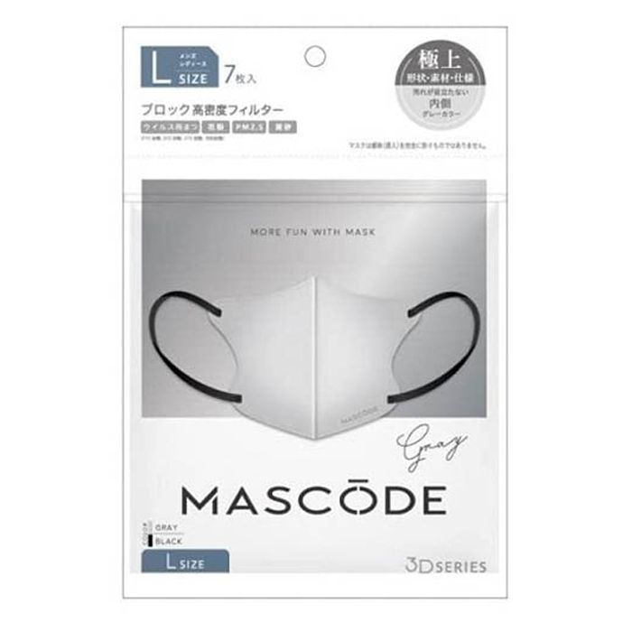 サン・スマイル MASCODE マスコード 3Dマスク L 7枚 グレー