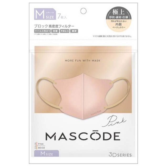サン・スマイル MASCODE マスコード 3Dマスク M 7枚 ピンク