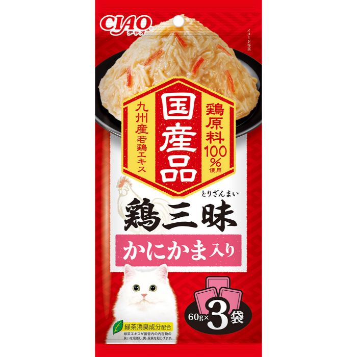 いなば 鶏三昧かにかま入り 60g×3袋