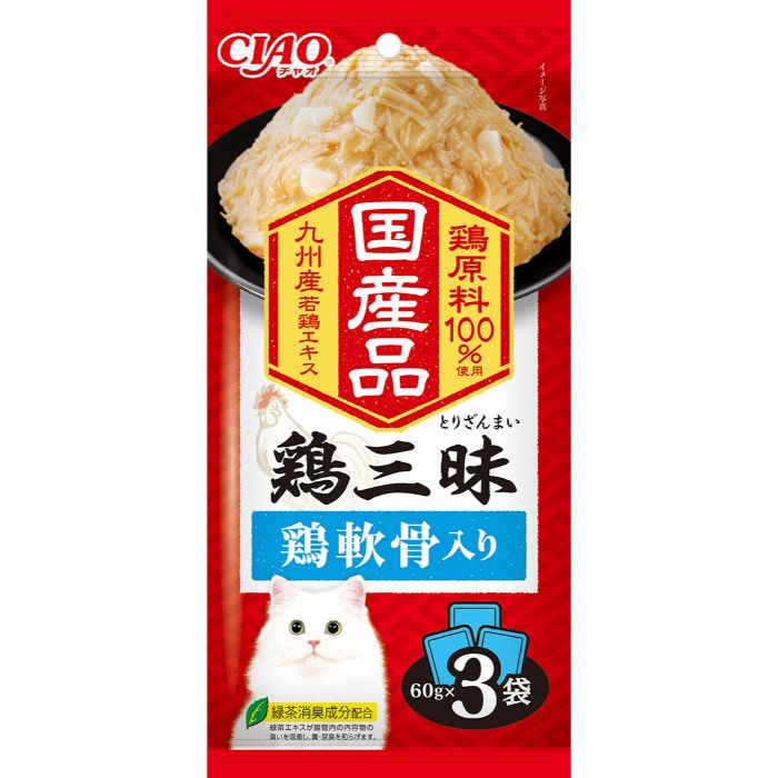 いなば 鶏三昧鶏軟骨入り 60g×3袋