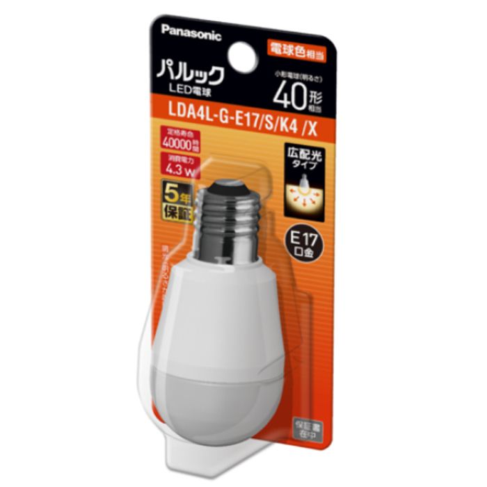 Panasonic パルック LED電球 4.3W ブリスター(電球色相当) LDA4LGE17SK4X