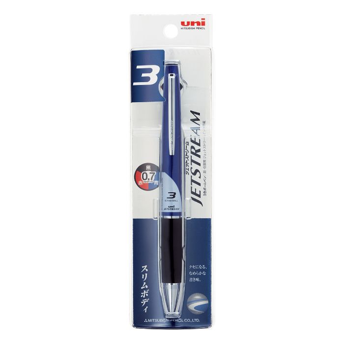 三菱鉛筆 3色ボールペン ジェットストリーム SXE3 8007紺軸