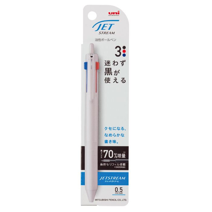 三菱鉛筆 3色ボールペン ジェットストリーム SXE3 5075白桃軸