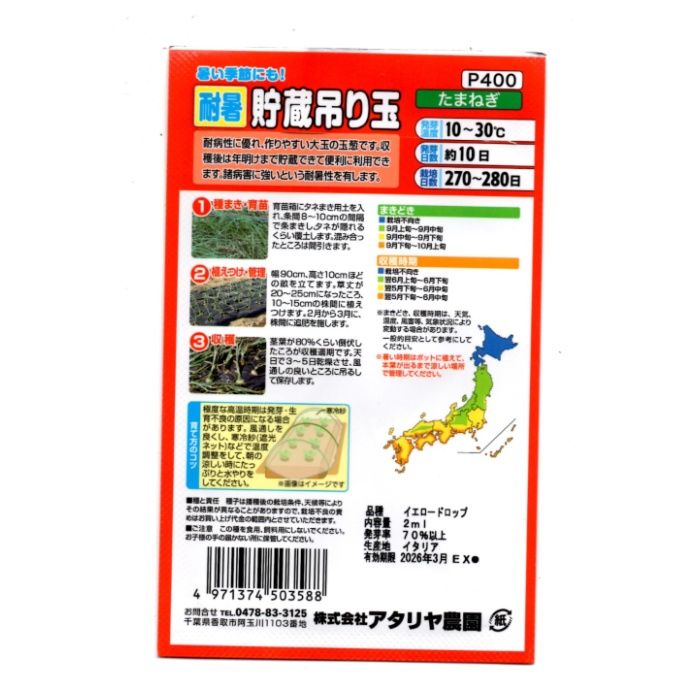 アタリヤ農園 タイショチョゾウツリタマ 耐暑貯蔵吊り玉の説明画像2