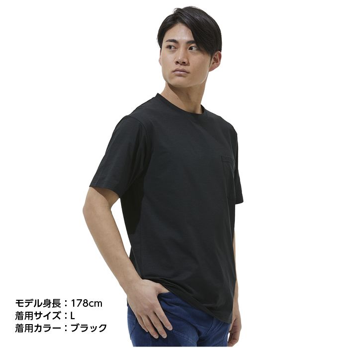 胸ポケット半袖Tシャツ NF031140 ブラック