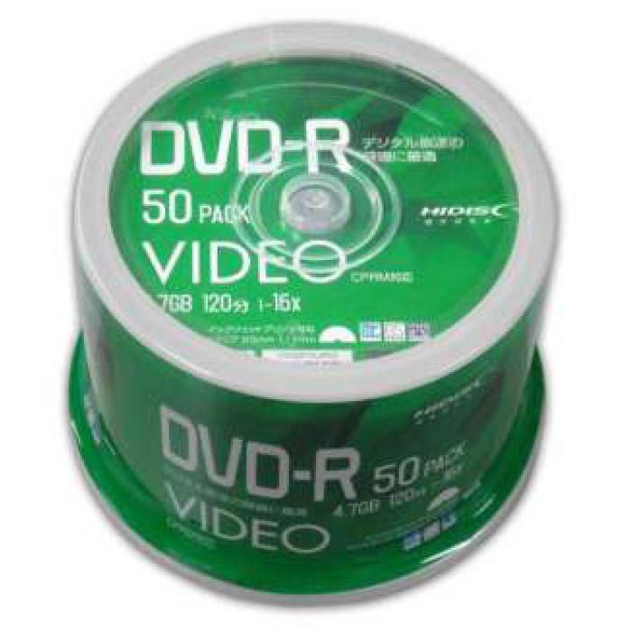 HIDISC 録画用DVD-Rスピンドル50P VVVDR12JP50