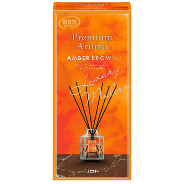 お部屋の消臭力Premium Aroma プレミアムアロマ玄関・リビング用・スティック本体 アンバーブラウン
