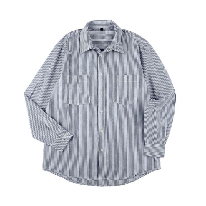 ヒッコリーシャツ NF-195ブルー3L
