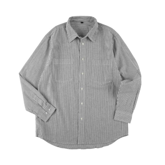 ヒッコリーシャツ NF-195ブラックLL