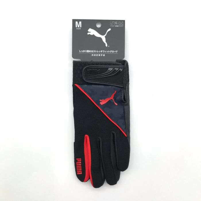 PUMA WORKING GLOVES 合成皮革手袋M　ブラックレッド CM-6102