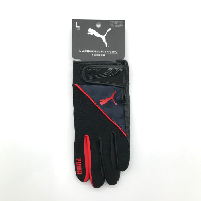 PUMA WORKING GLOVES 合成皮革手袋L　ブラックレッド CM-6102