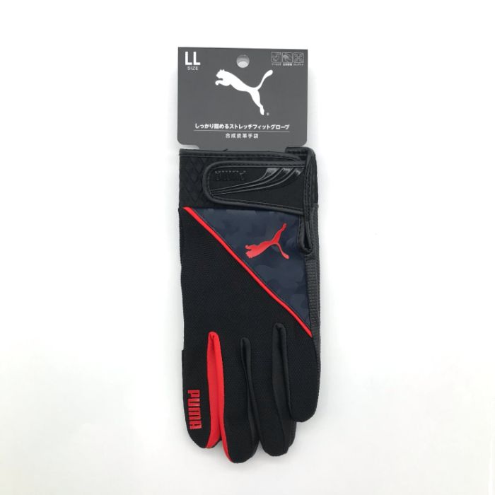 PUMA WORKING GLOVES 合成皮革手袋LL　ブラックレッド CM-6102