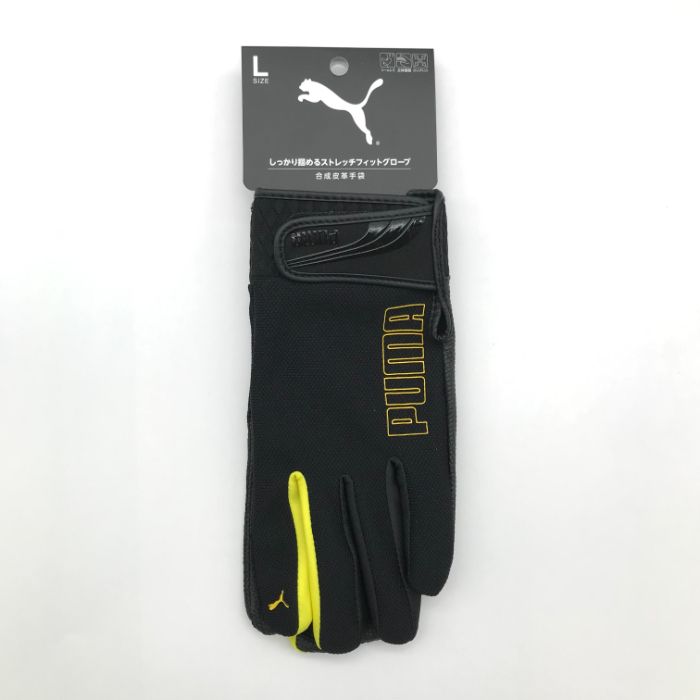 PUMA WORKING GLOVES 合成皮革手袋L　ブラックイエロー CM-6101