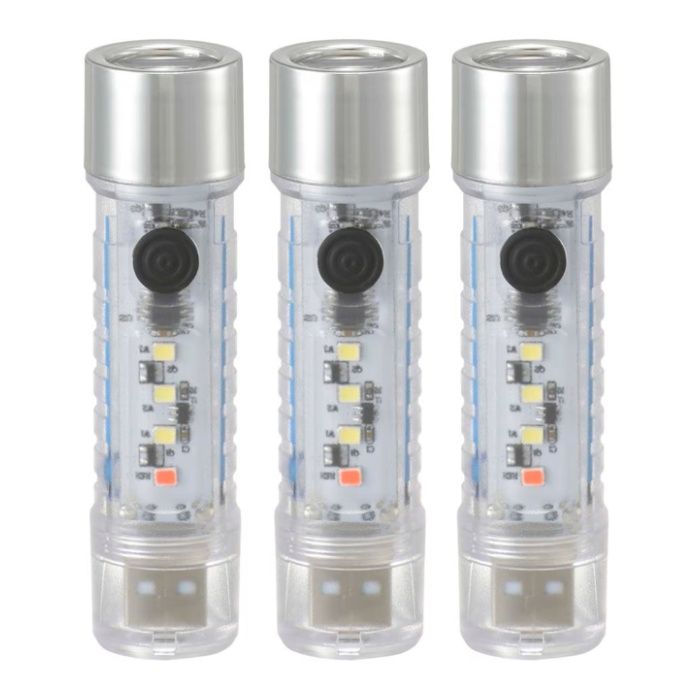 オーム電機 充電式LEDスケルトンライト 110ルーメン 3個入 LH-C10A5-3P