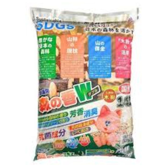 猫砂楽園 森の香ダブル 14L 猫のトイレ用砂