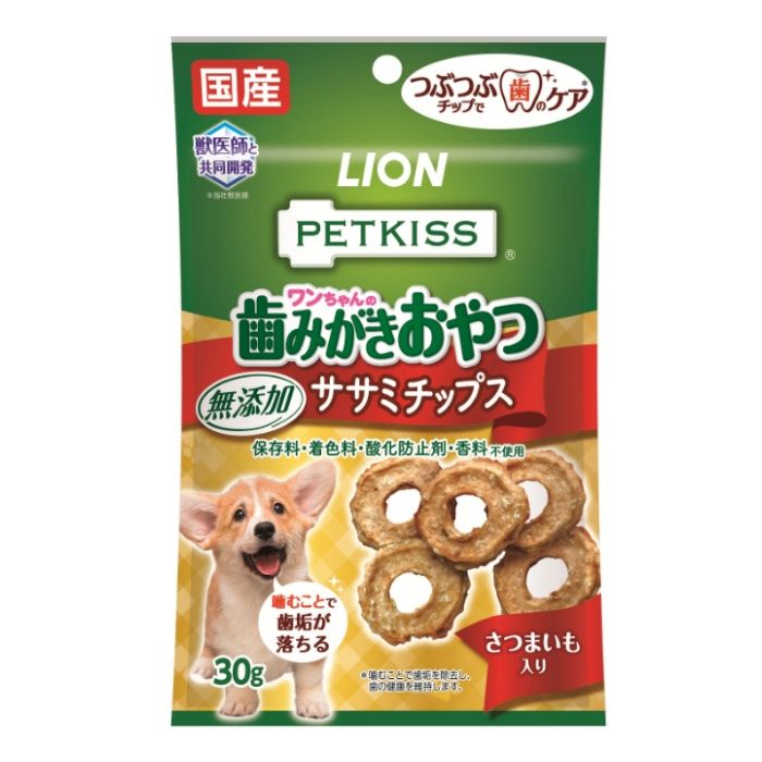 PETKISS ワンちゃんの歯みがきおやつ 無添加ササミチップス 30g
