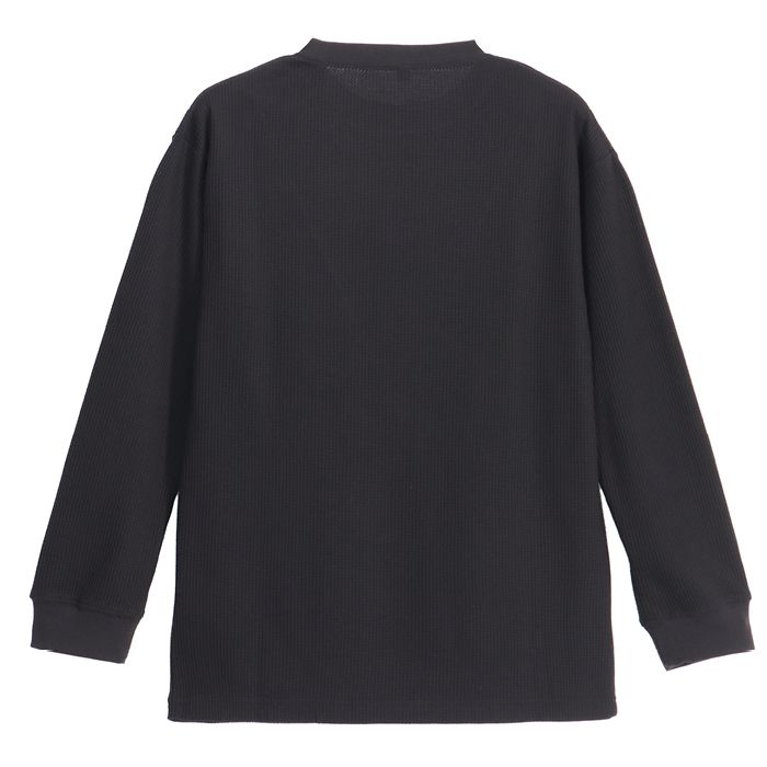 ナフコ ワッフル長袖Tシャツ NF-263 ブラック LLの説明画像4