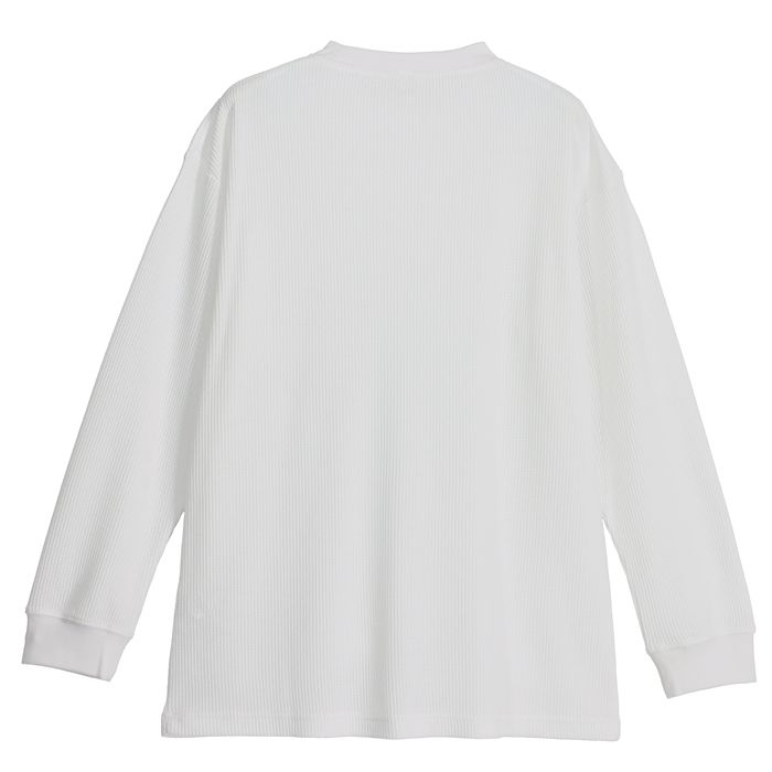 ナフコ ワッフル長袖Tシャツ NF-263 ホワイト Lの説明画像4