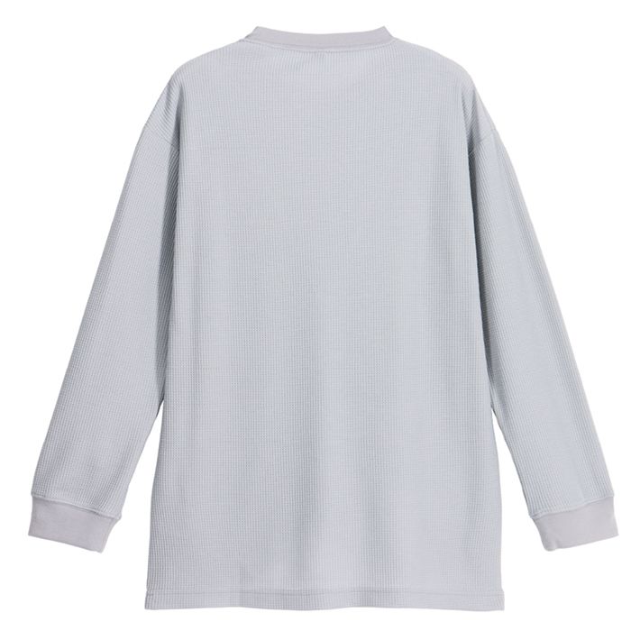 ナフコ ワッフル長袖Tシャツ NF-263 ライトグレー Lの説明画像4