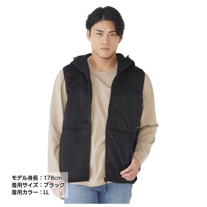 防風ストレッチベスト NF-269 ブラック 3L